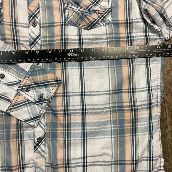 BKE Plaid Shirt Mens XL Pastel Long Sleeve Button Up Athletic Fit Casual Western - Picture 7 of 8